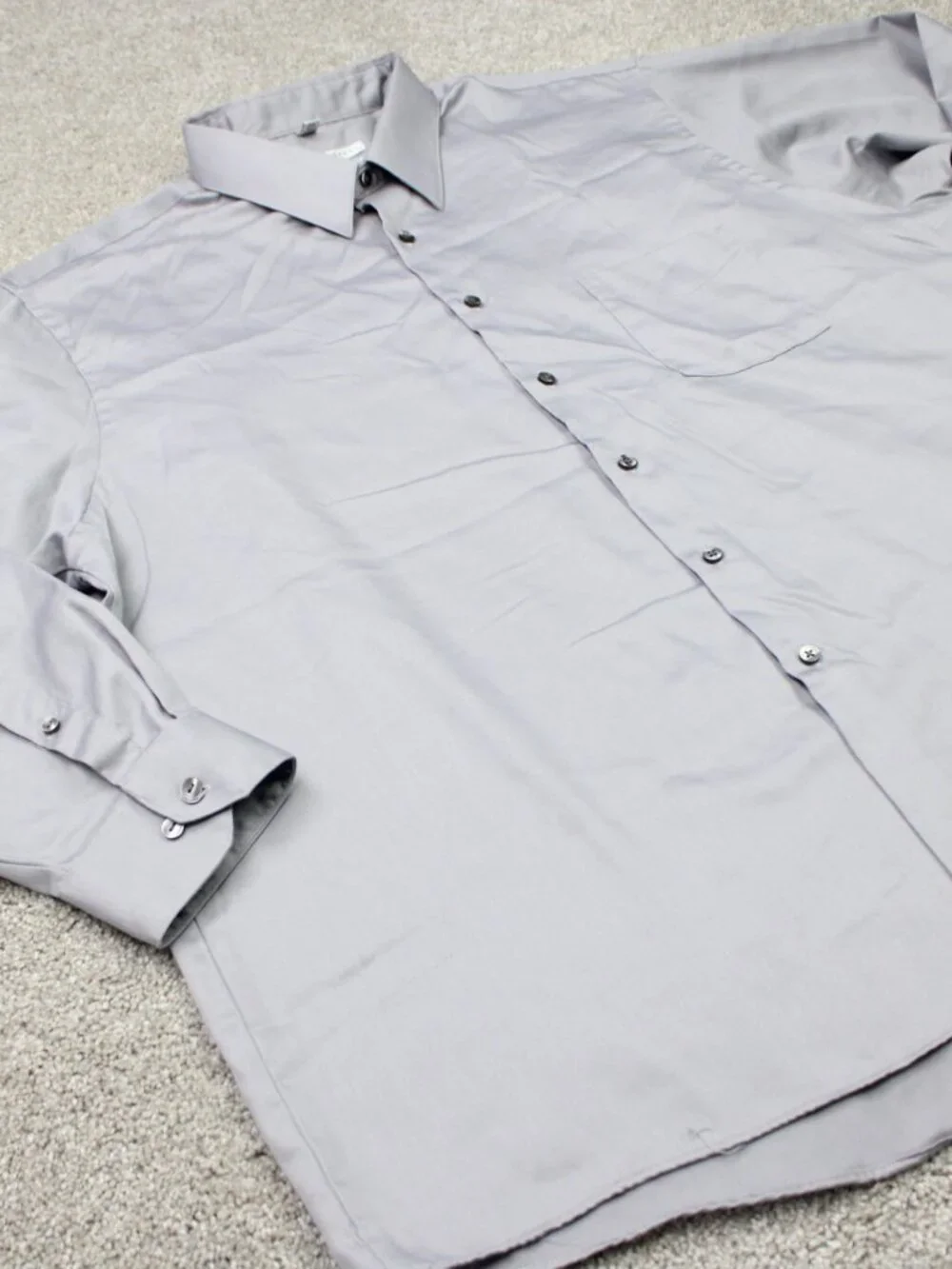 Geoffrey Beene Shirt Men 18 1/2, 34/35 Gray Regular Fit Wrinkle Free Long Sleeve